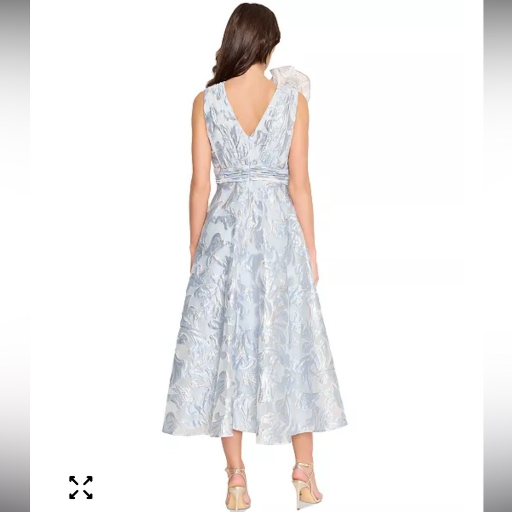 NWT Tahari ASL Floral Jacquard Metallic Midi/Maxi Dress 12 - Picture 5 of 12